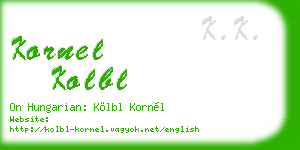 kornel kolbl business card